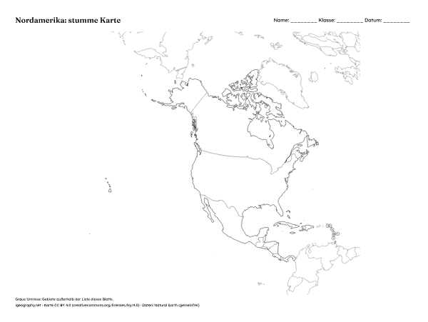 Stumme Karte Nordamerika zum Ausdrucken: Stumme Karte (Vorschau)