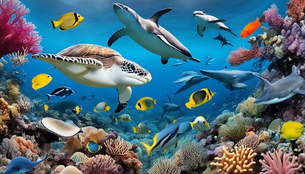 Diverse Marine Life in Global Oceans